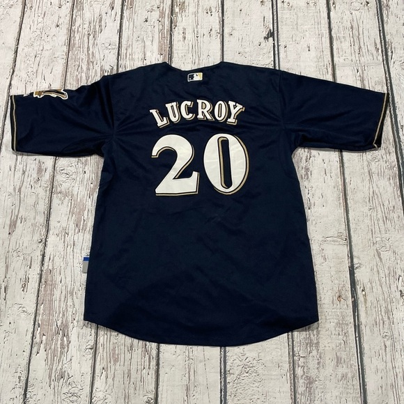 Jonathan Lucroy Milwaukee Brewers Stitched MLB Baseball Majestic Jersey - Picture 2 of 10